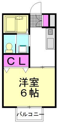 パストラル朝霞I(1K/2階)の間取り写真