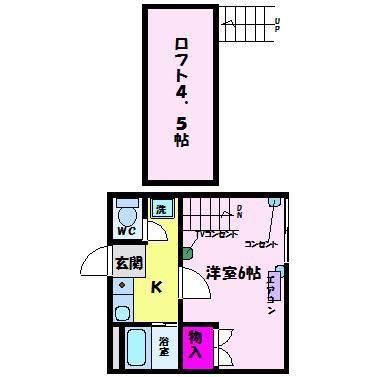 クローネ森(1K/2階)の間取り写真