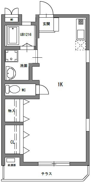 PISTA魚住町(1K/2階)の間取り写真