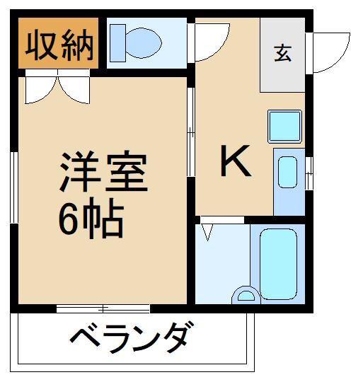 ビクトリー(1K/3階)の間取り写真