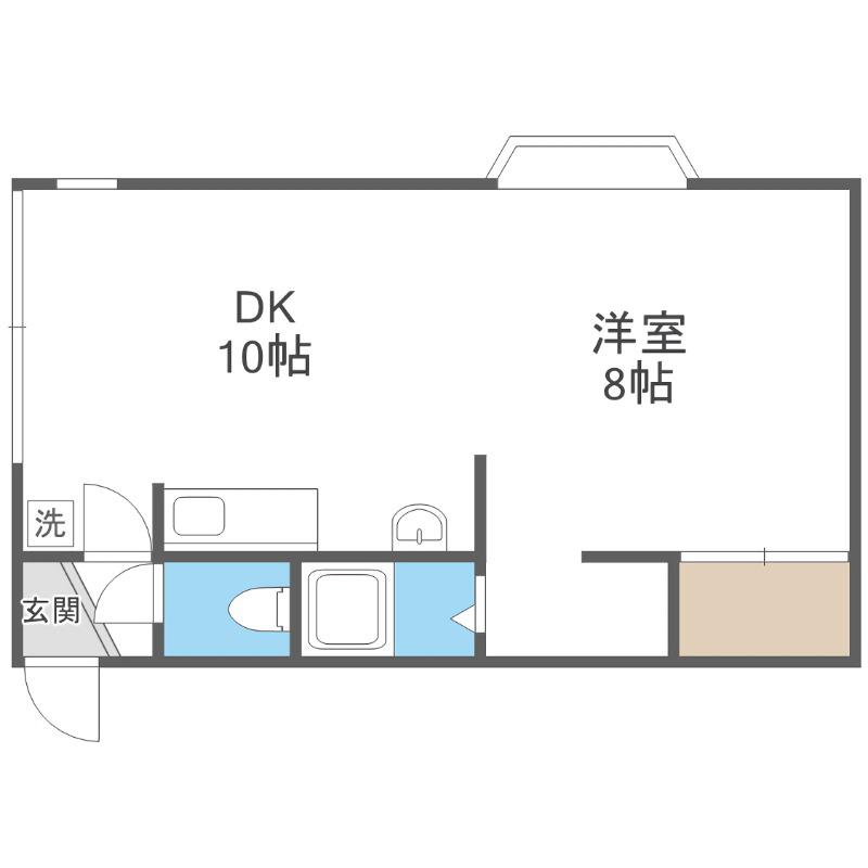 コーポ日商(1DK/3階)の間取り写真