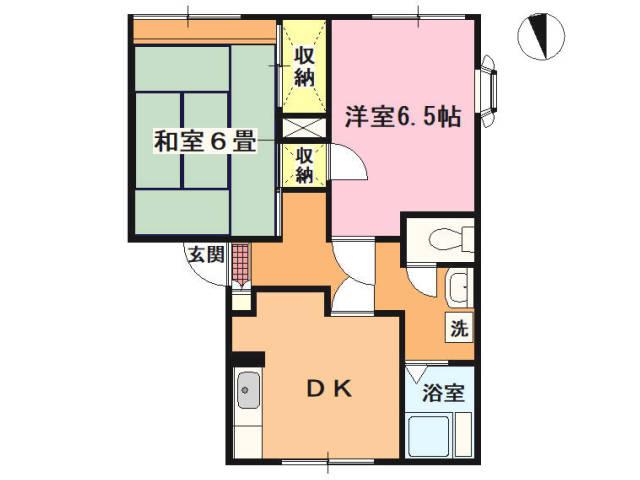 ハイツカンパネラ(2DK/1階)の間取り写真