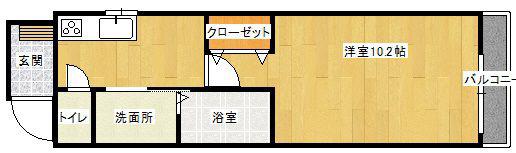 ラヴィラージュ(1K/1階)の間取り写真