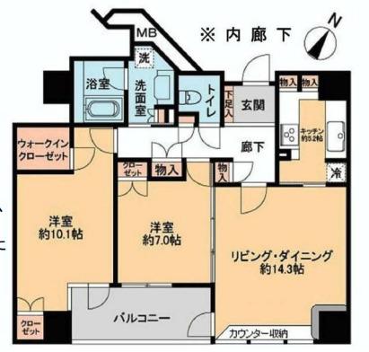 フォーシーズンズグランデ一番町(2LDK/8階)の間取り写真
