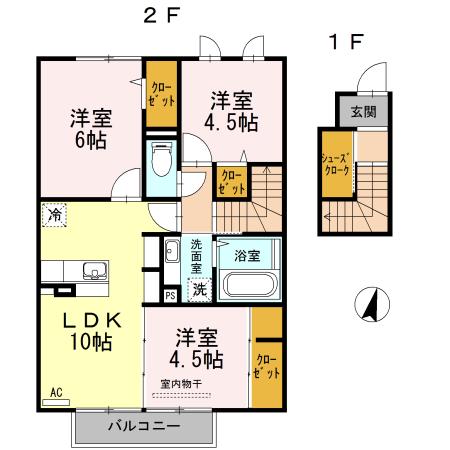 SALUT巨勢(3LDK/2階)の間取り写真