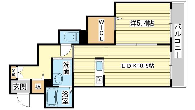 アルベージュ今宿(1LDK/2階)の間取り写真