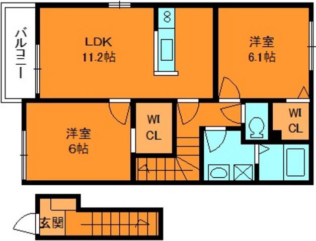 アライブ・サピー(2LDK/2階)の間取り写真