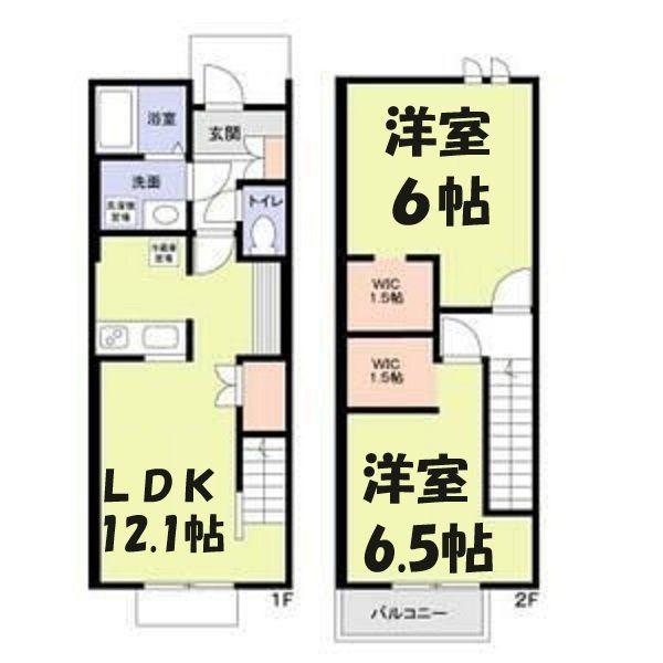 フォレストガーデン原町(2LDK/1階)の間取り写真