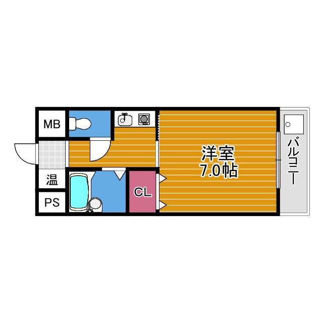 メゾン楠(1K/2階)の間取り写真