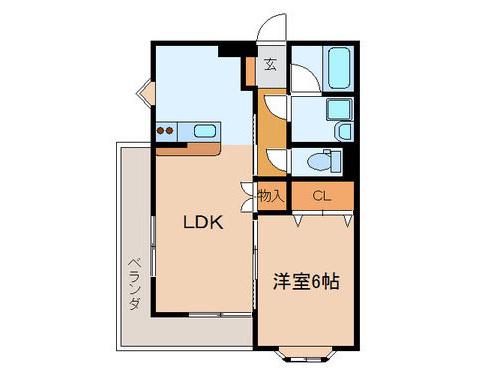 ファルコーネ(1LDK/2階)の間取り写真