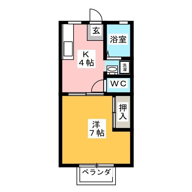 パナハイツ大門(1K/1階)の間取り写真