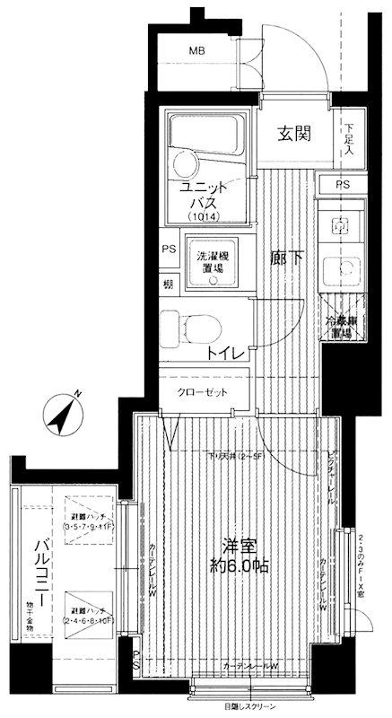 メインステージ護国寺II(1K/10階)の間取り写真