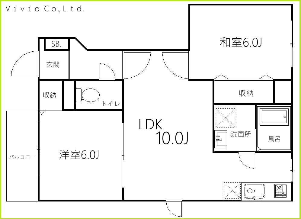 スト-リ-I(2LDK/1階)の間取り写真