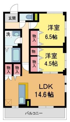 エフティ西宮北口 B棟(2LDK/2階)の間取り写真