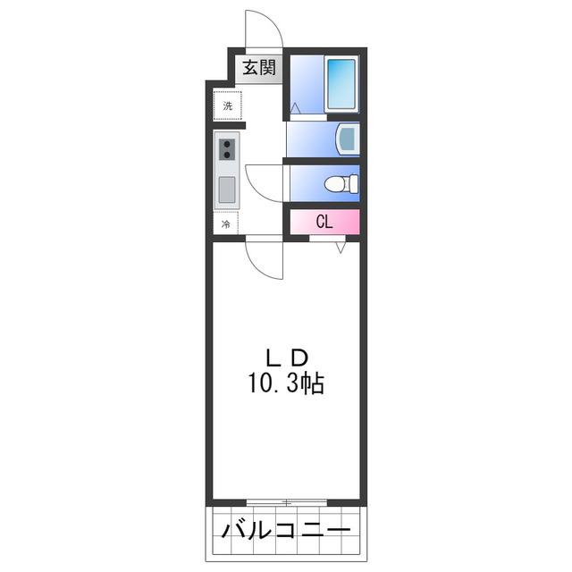 GRECALE忠岡(1K/2階)の間取り写真