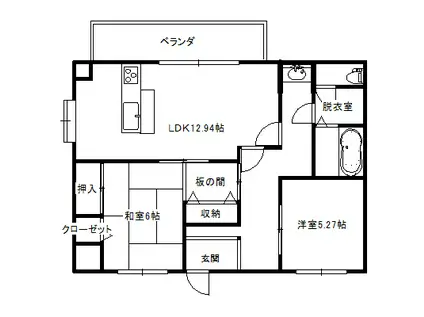 両水連取ビル(2LDK/2階)の間取り写真