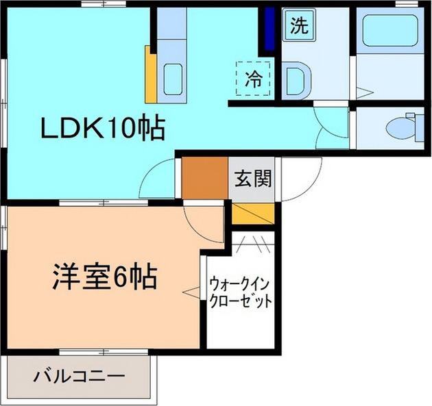メゾン・ボヌール(1LDK/2階)の間取り写真