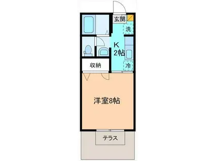 グレープコーポ(1K/1階)の間取り写真