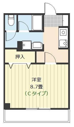 竹村ビル(1K/4階)の間取り写真