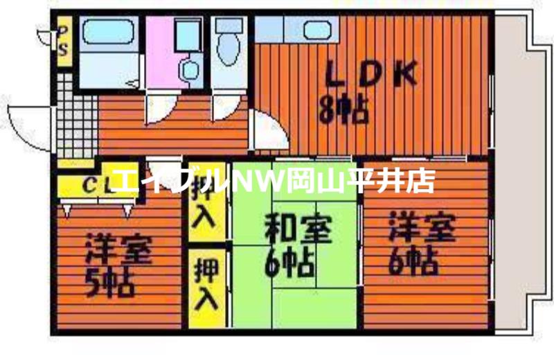 セレーノ天神館(3LDK/1階)の間取り写真