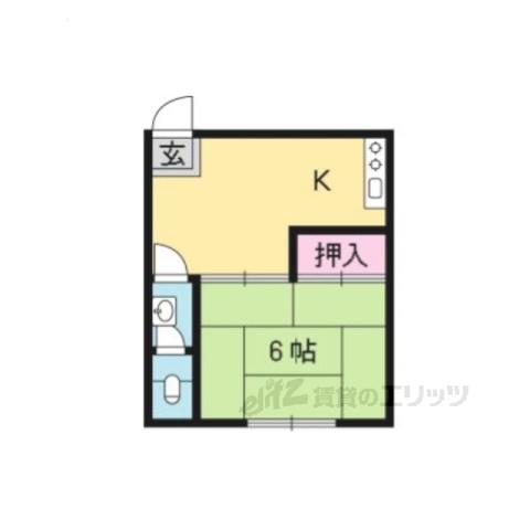 山鳩アパート(1K/1階)の間取り写真
