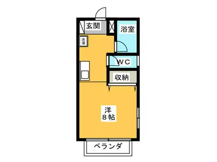 パレスコート青島(ワンルーム/1階)の間取り写真