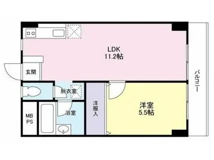 丸元マンション(1LDK/3階)の間取り写真