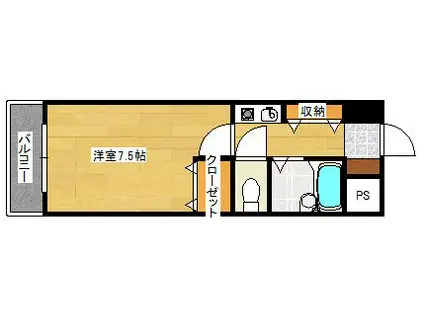 ステューディオせせらぎ(1K/2階)の間取り写真