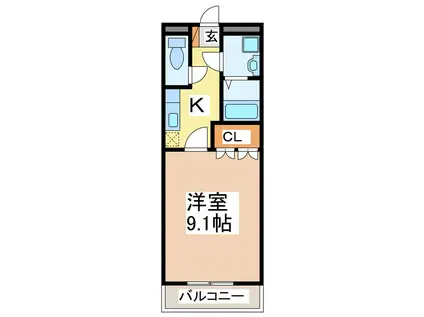 メゾンサンフィット(1K/2階)の間取り写真