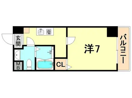 スカイヒル名谷(1K/5階)の間取り写真