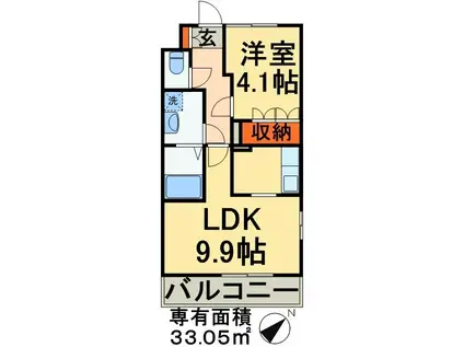 PROGRESS(1LDK/2階)の間取り写真