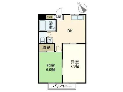 ビューハイツ榊原A(2DK/3階)の間取り写真