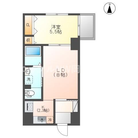 せかんどゆーす西口(1LDK/5階)の間取り写真
