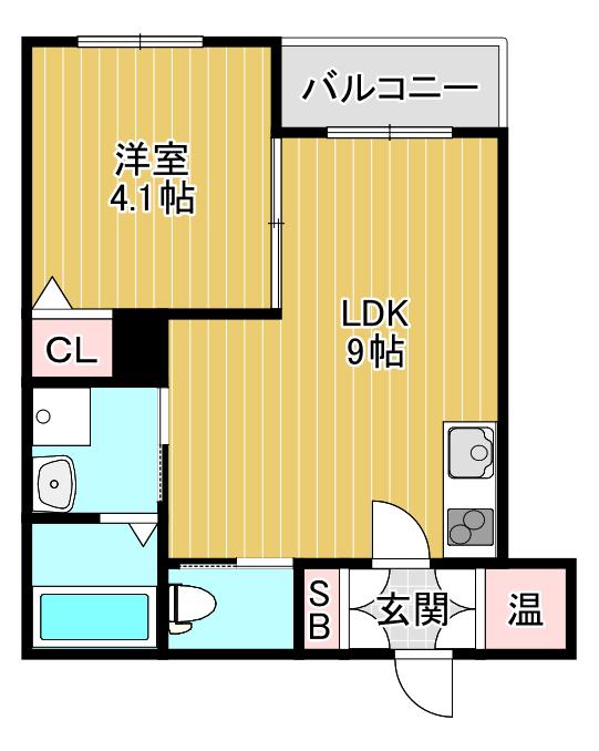 F ASECIA BRUNOII(1LDK/3階)の間取り写真