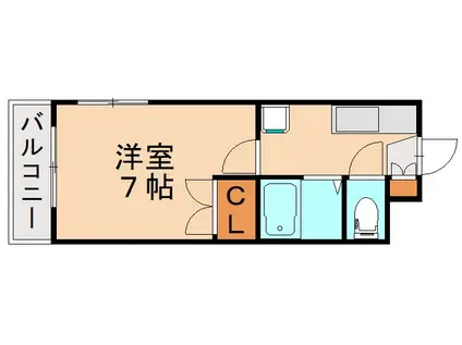 シャトレ新高I(1K/1階)の間取り写真