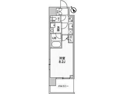 LA DOUCEUR天王寺 ラ・ドゥサールテンノウジ(1K/7階)の間取り写真