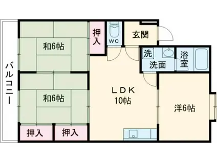 パークサイド三ツ井(3LDK/4階)の間取り写真