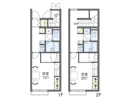 レオパレスピュア(1K/1階)の間取り写真