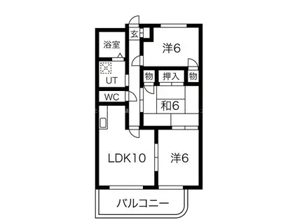 ピロティパレ(3LDK/2階)の間取り写真