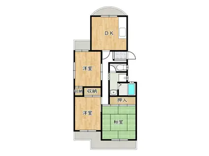 新檜尾台団地16-29棟(3DK/5階)の間取り写真