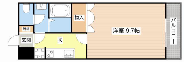 アーバンコーポラス土山(1K/2階)の間取り写真