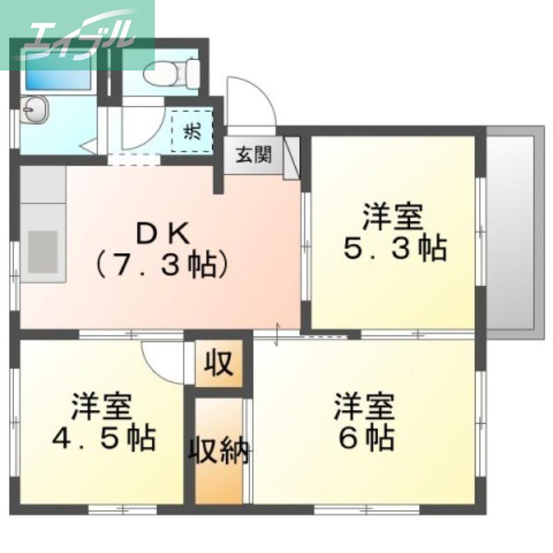 こんにちは(3DK/2階)の間取り写真