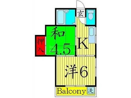 福永荘(2K/1階)の間取り写真