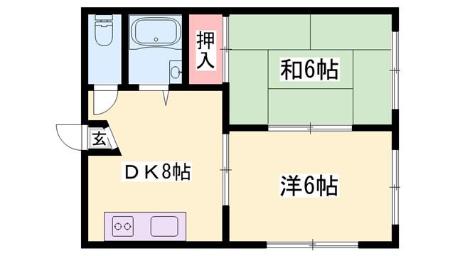 ハイツ二番館(2DK/2階)の間取り写真