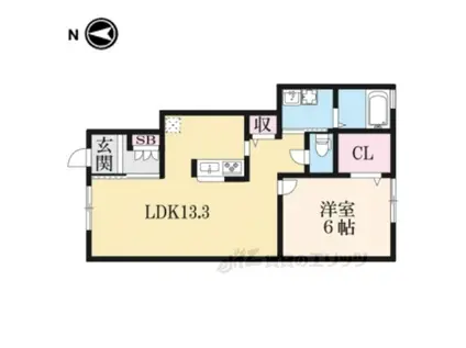 フラッツァ・カルム(1LDK/1階)の間取り写真