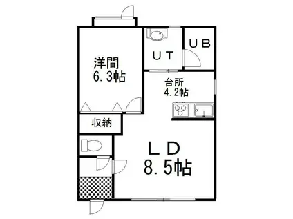 プランドール文苑(1LDK/1階)の間取り写真