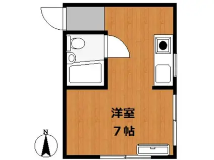 サンハウス(ワンルーム/3階)の間取り写真