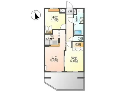 ピアシティ神野々(2LDK/1階)の間取り写真