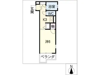 ハーモニアス白鳥(1K/4階)の間取り写真