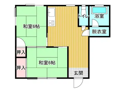 コーポ渋井A(2DK/2階)の間取り写真